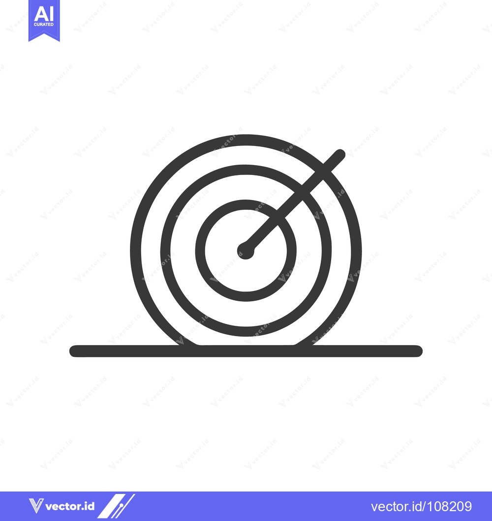 Premium Vector dari Minimalist Target Icon with Arrow, Bullseye on White Background, Goal