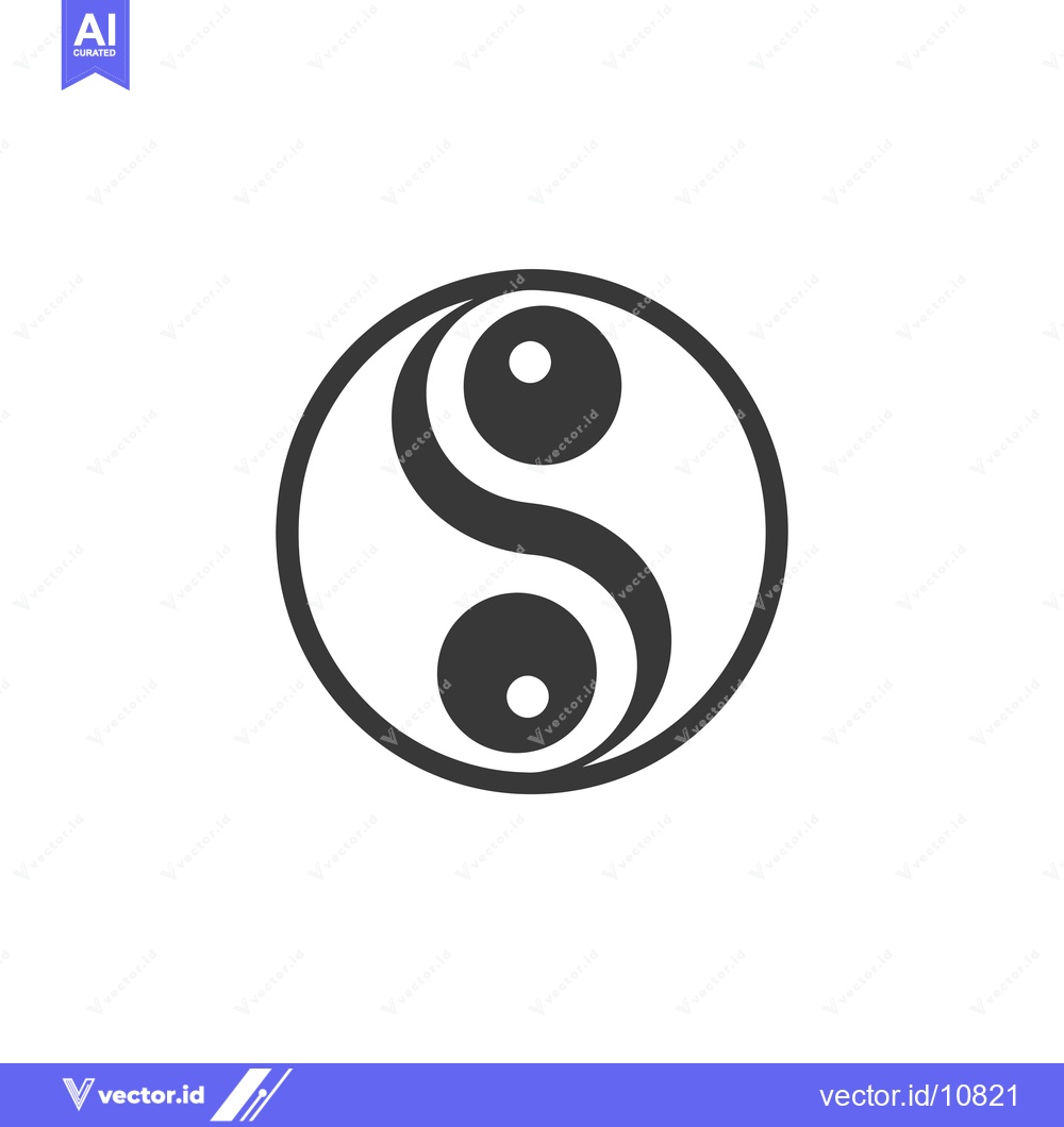 Premium Vector dari A black and white Yin Yang symbol