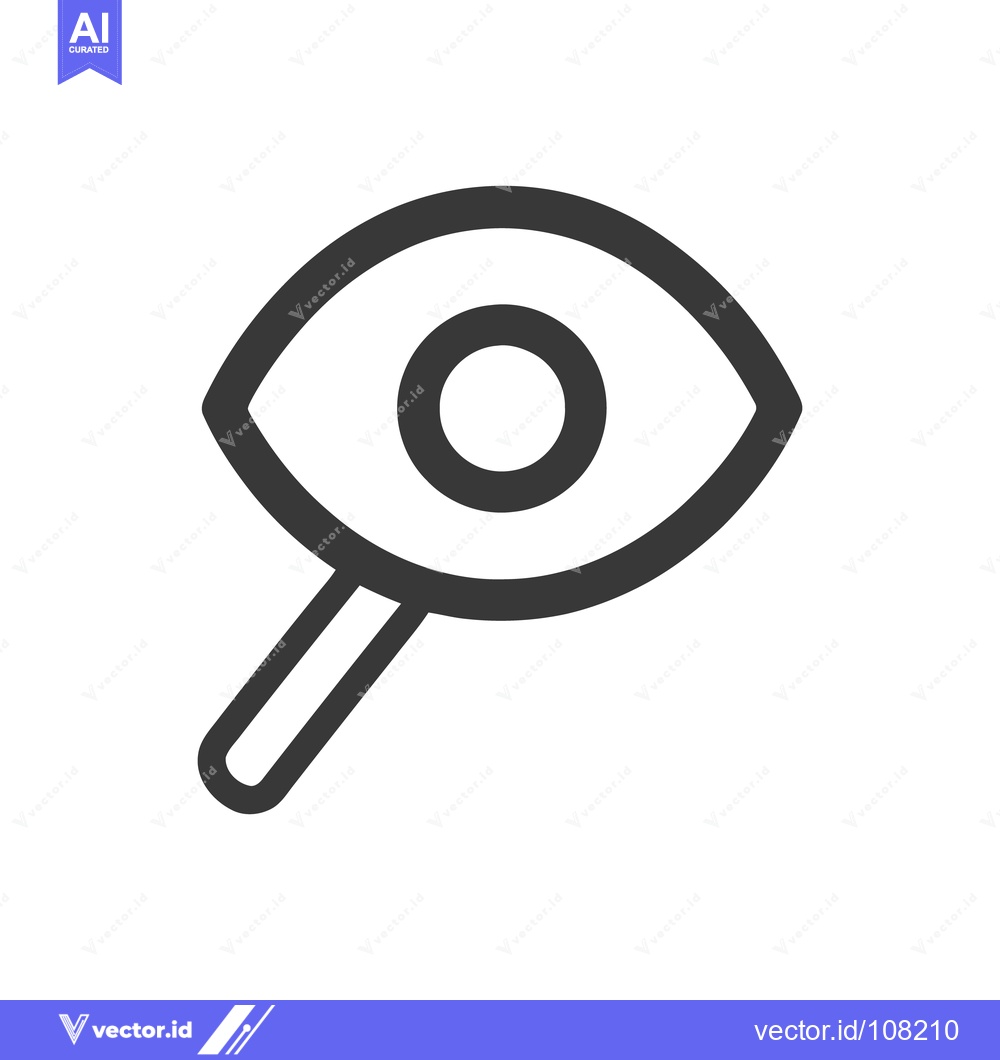 Premium Vector of Eye Magnifier Icon: Vision, Search, and Clarity Symbol