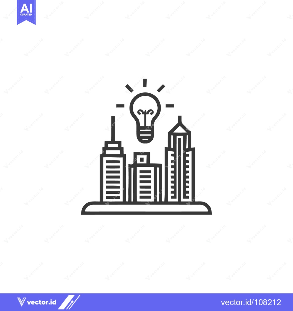 Premium Vector dari Idea Sparking Urban Growth: Lightbulb Above City Skyline Icon