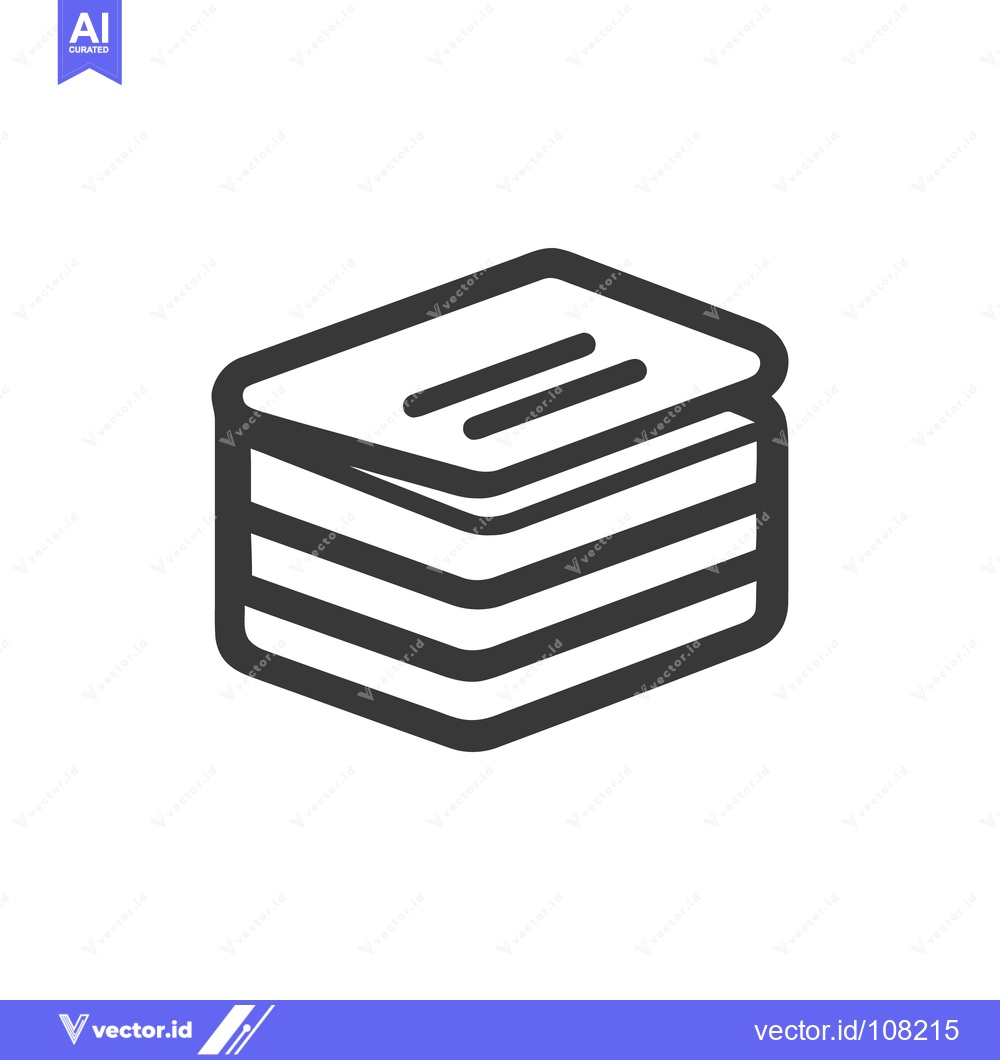 Premium Vector dari Stacked Isometric Paper Icon: Minimalist Design with Rounded Edges and
