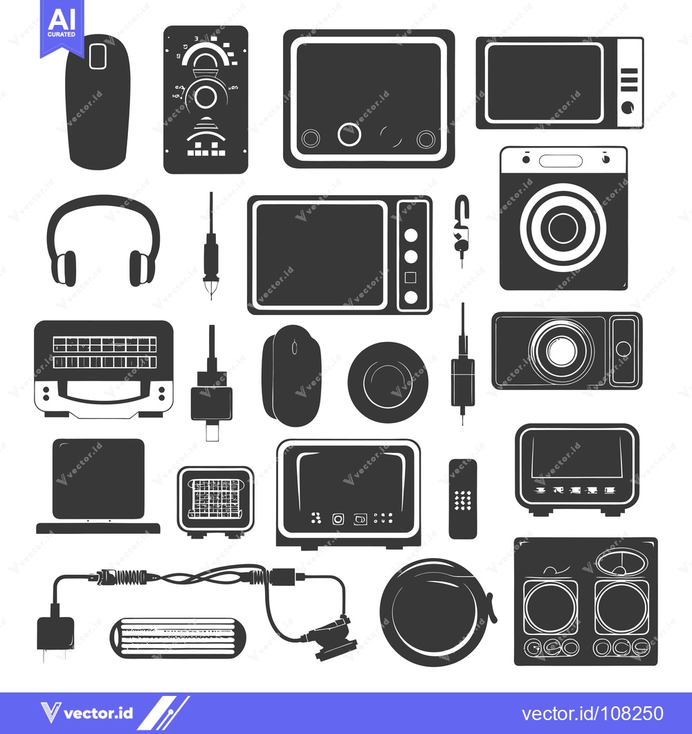 Premium Vector dari Vintage Electronics and Devices Illustration