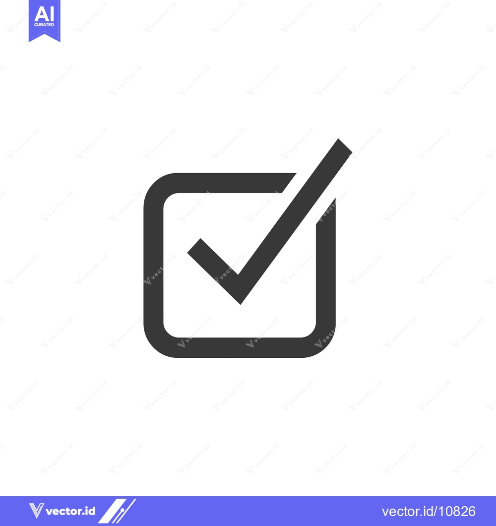 Premium Vector dari A Black Checkmark Inside A Square On A White Background 476
