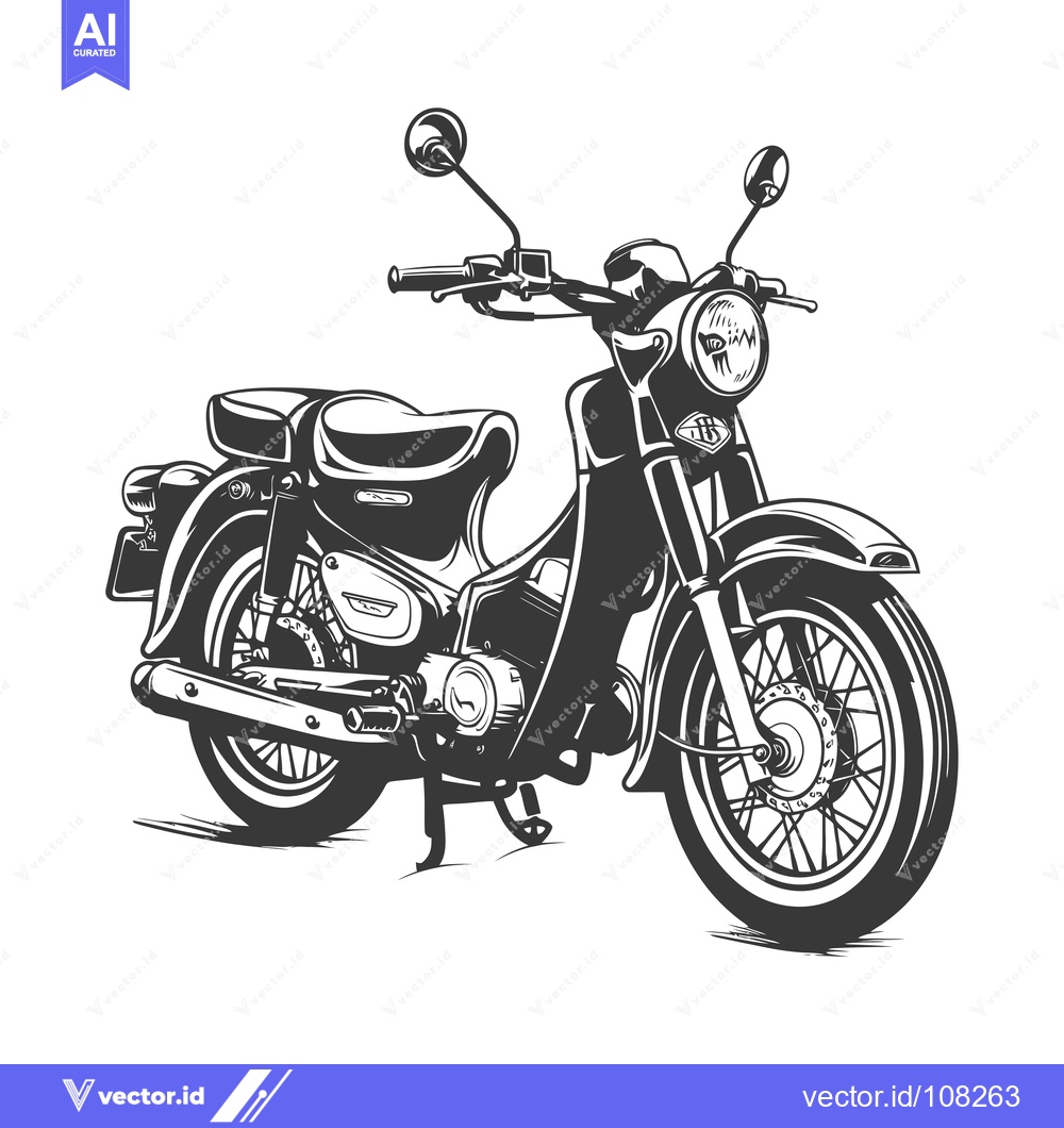 Premium Vector dari Vintage Motorcycle Illustration with Detailed Design