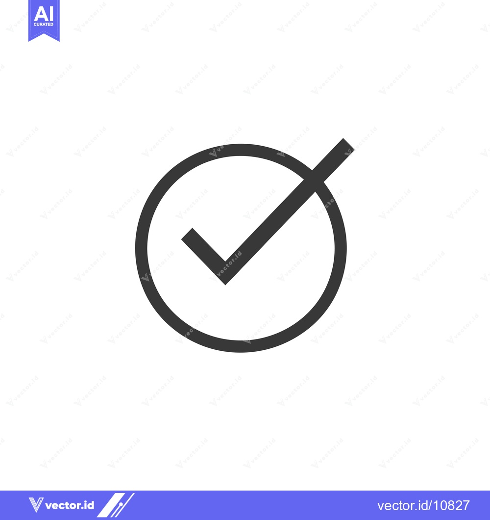 Premium Vector dari A Black Checkmark Within A Circle Indicating Completion Or Approval 47