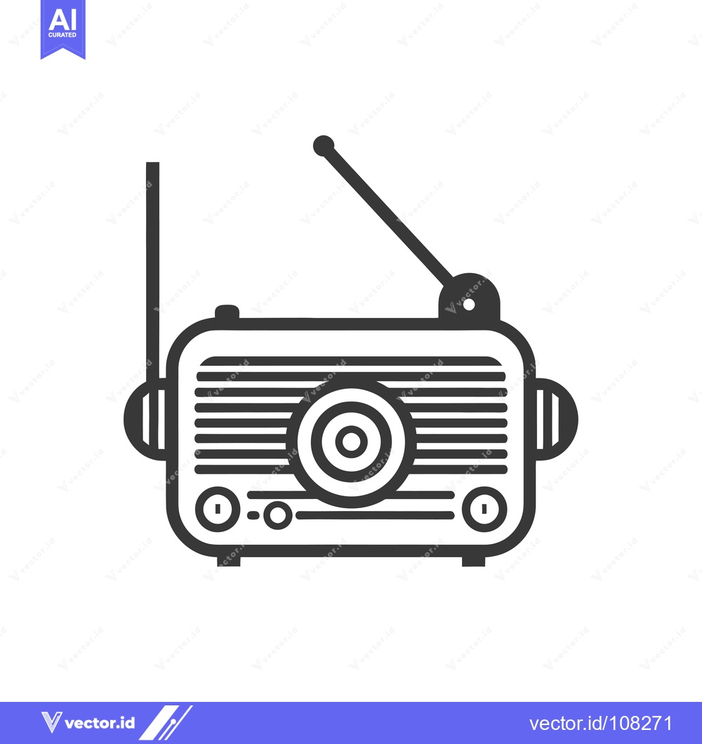 Premium Vector dari Vintage Radio Receiver with Antenna
