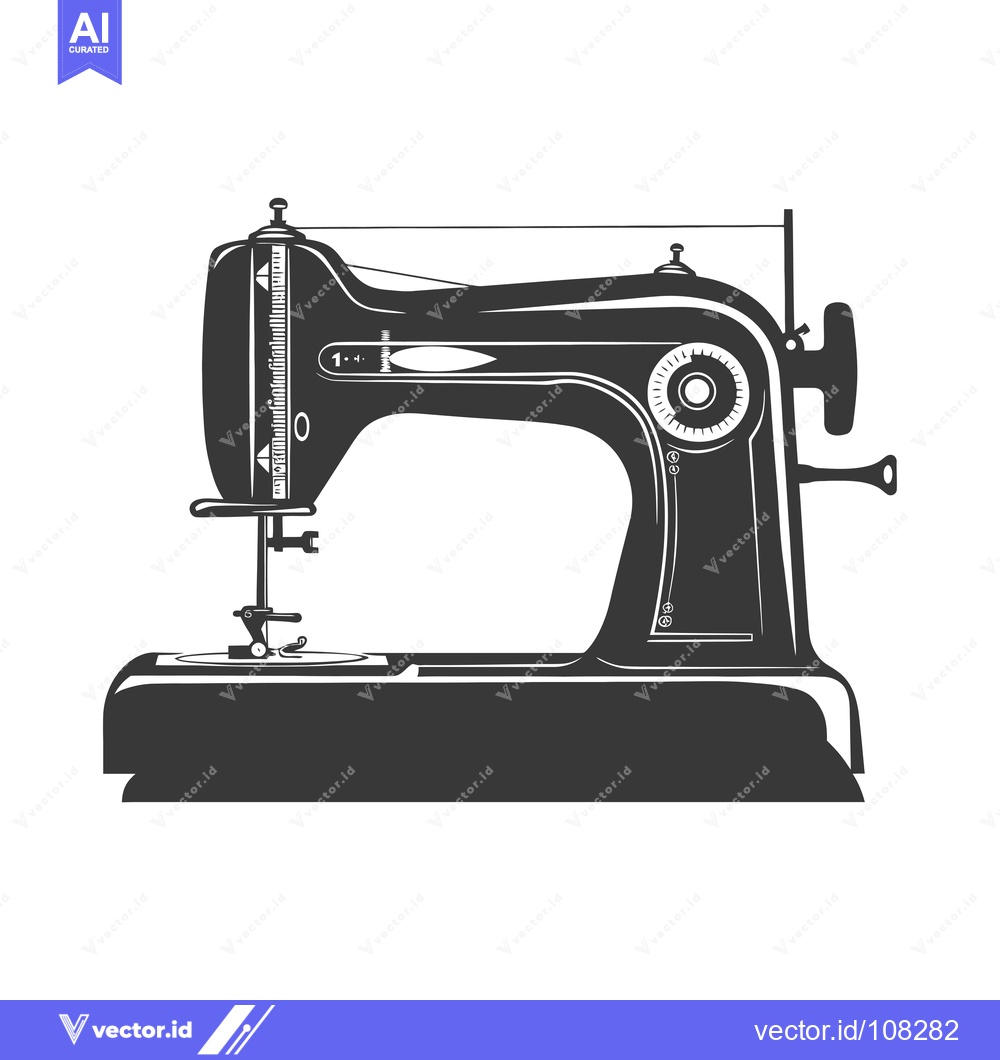 Premium Vector dari Vintage Silhouette of a Sewing Machine