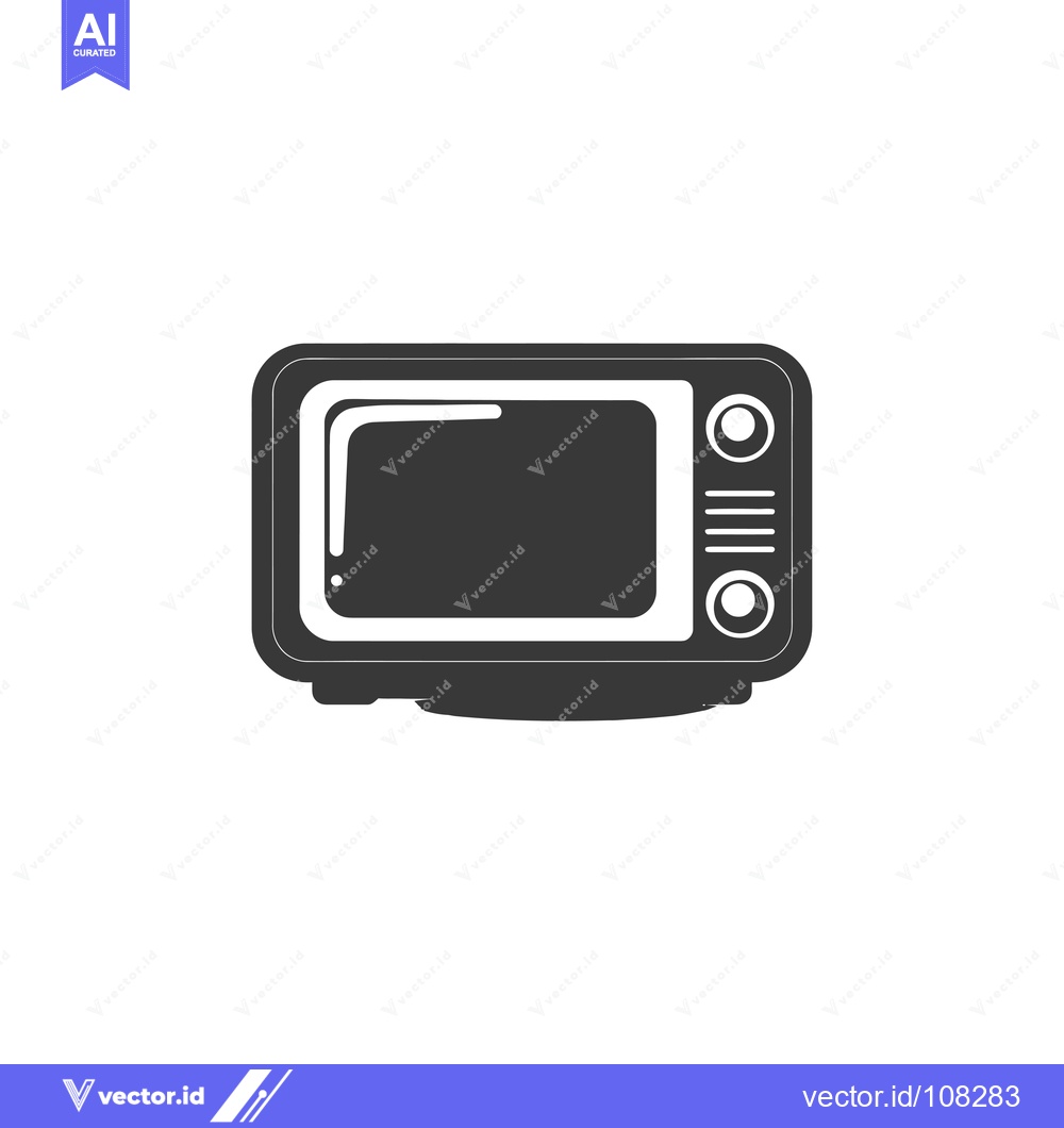 Premium Vector of Vintage Television Icon with a Blank Screen