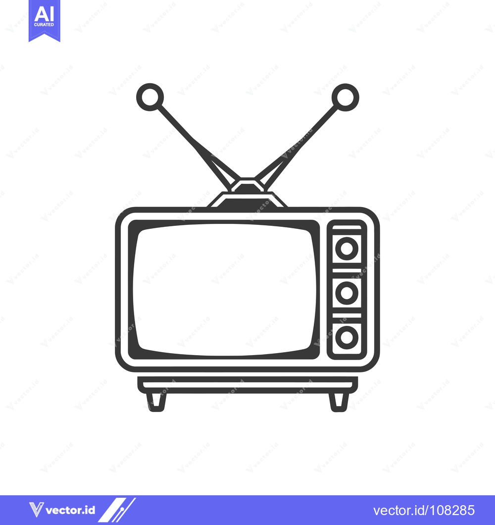 Premium Vector dari Vintage Television with Antenna and Knobs