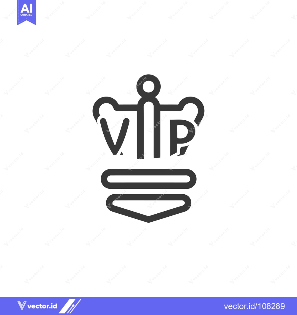 Premium Vector dari VIP Crown with Three Horizontal Lines and Arrow Down Icon