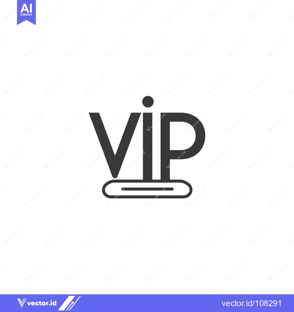Premium Vector of VIP Icon with a Dot Above the "I" and a Line Below