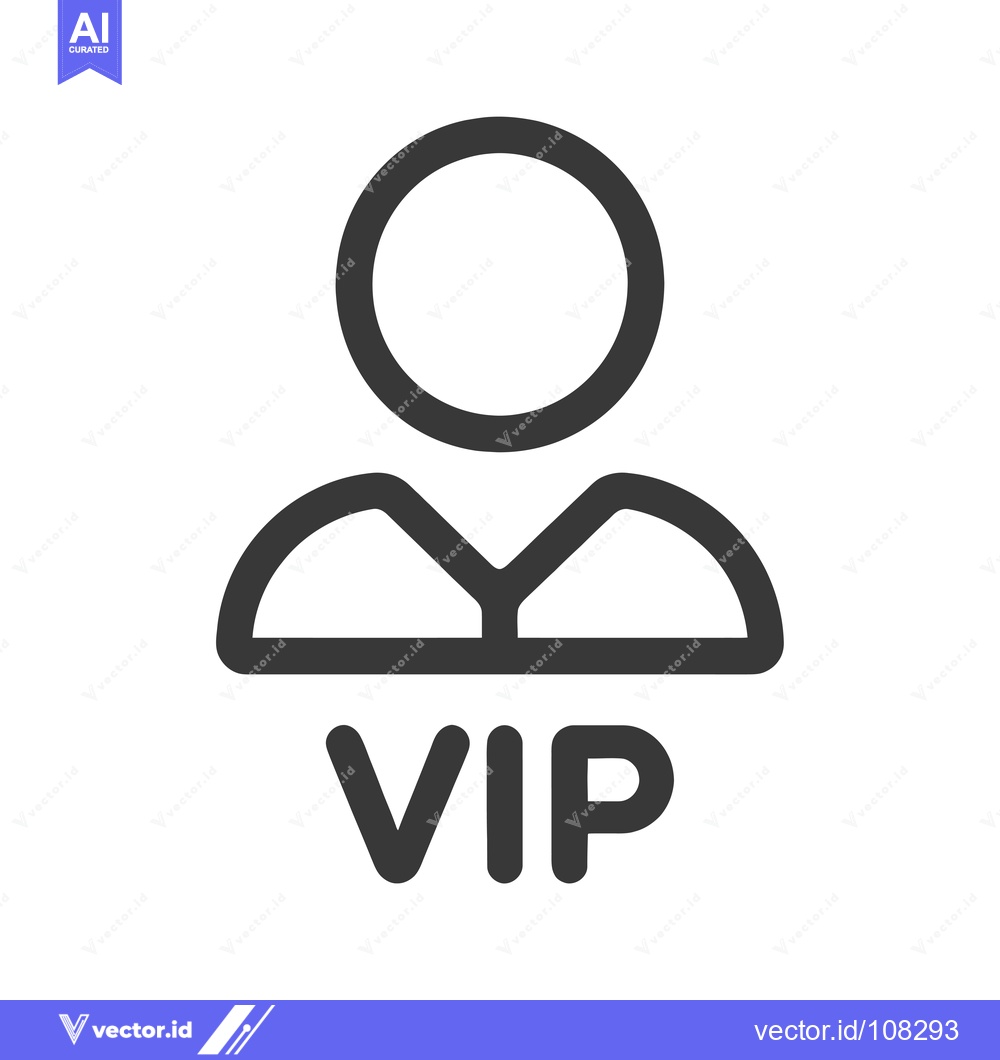 Premium Vector of VIP User Icon with Person Silhouette