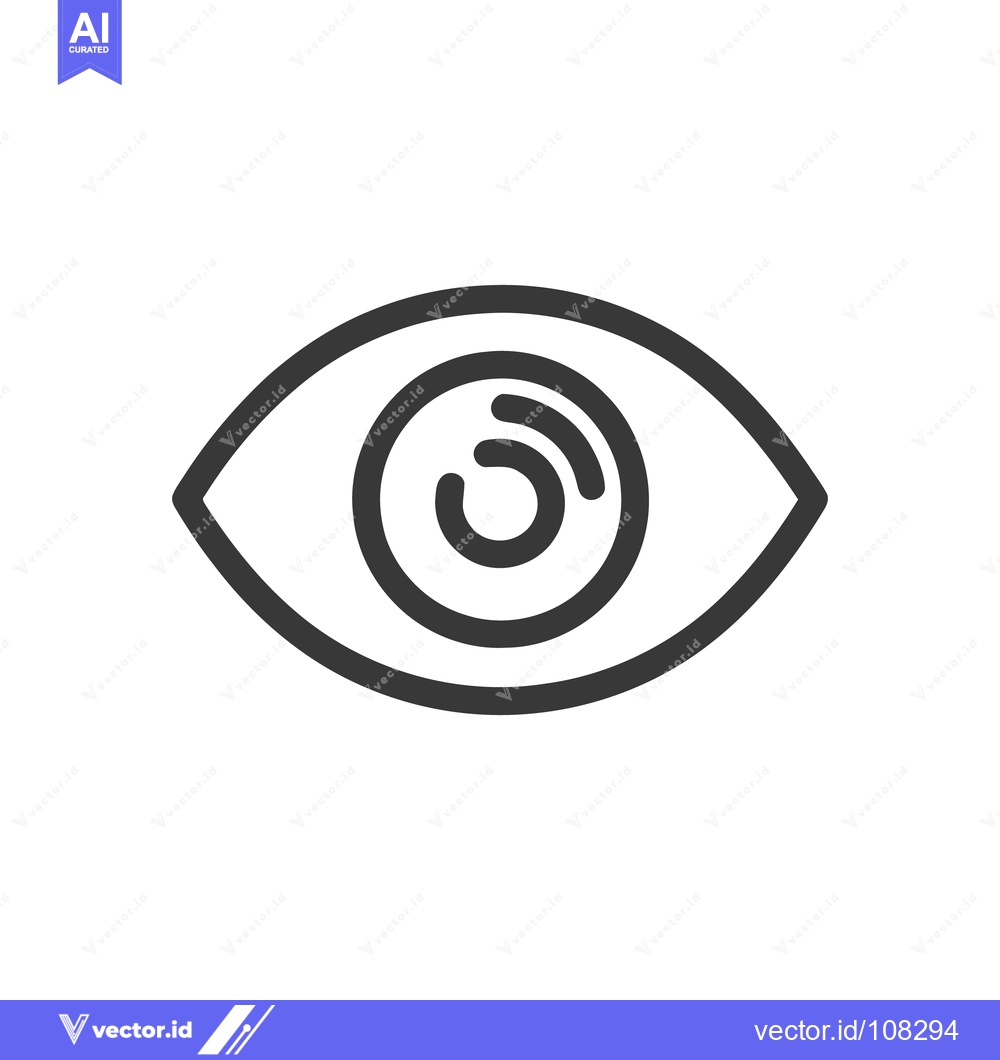 Premium Vector dari Minimalist Eye Icon with Concentric Circles and Bold Outline