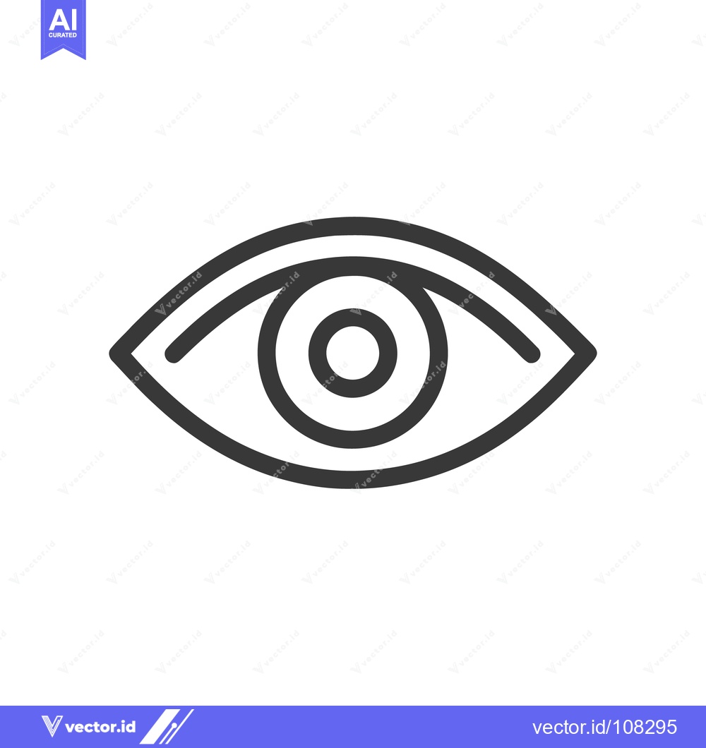 Premium Vector dari Minimalist Eye Icon: Simple Line Art Vision Symbol on White Background
