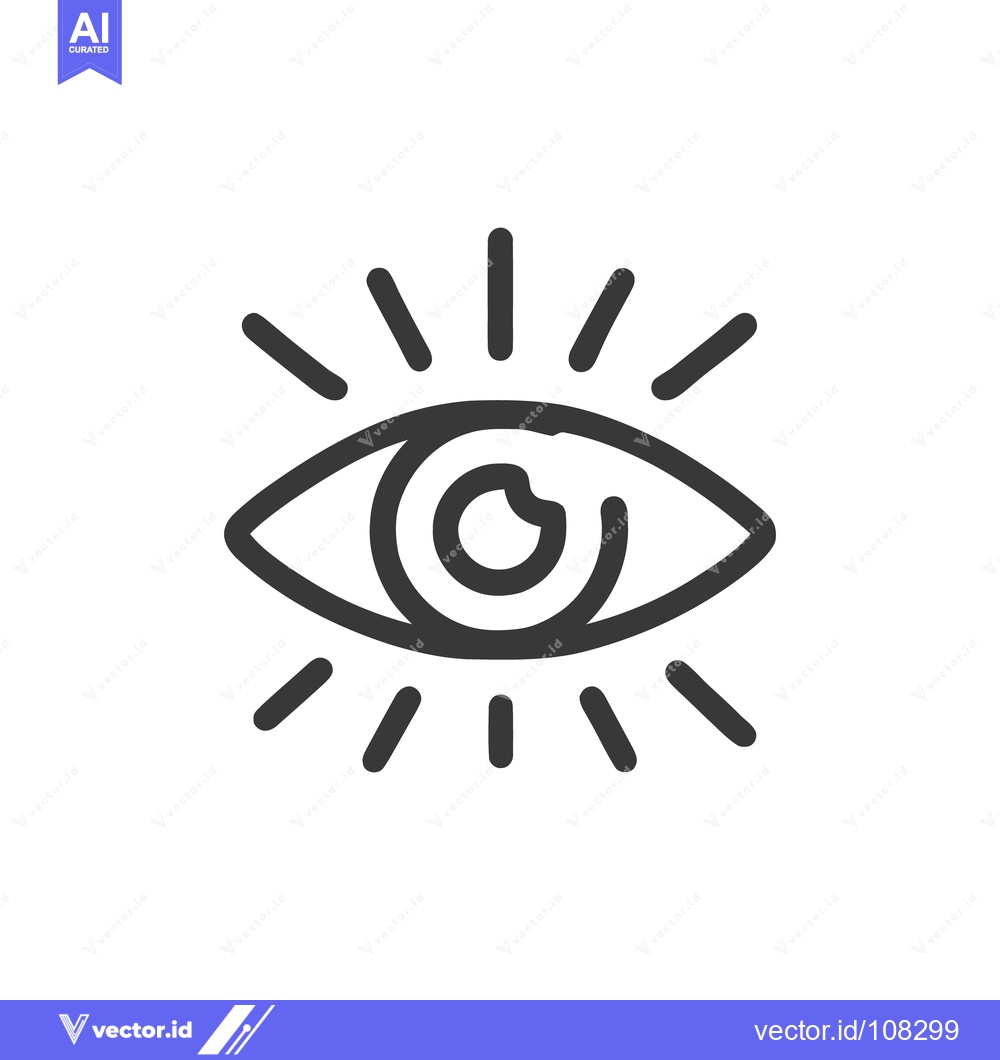 Premium Vector dari Minimalist Eye Icon with Radiating Lines on White Background