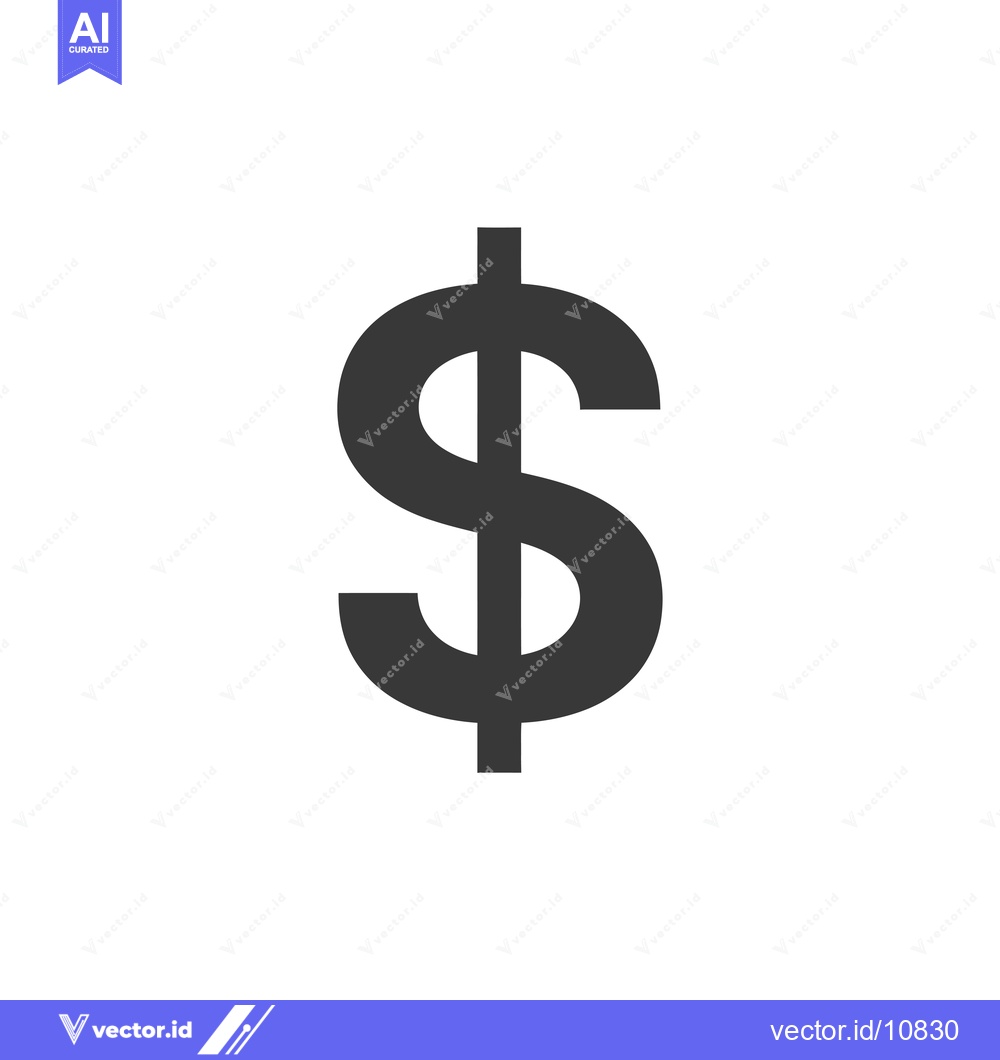 Premium Vector dari A Black Dollar Sign Symbol on a White Background