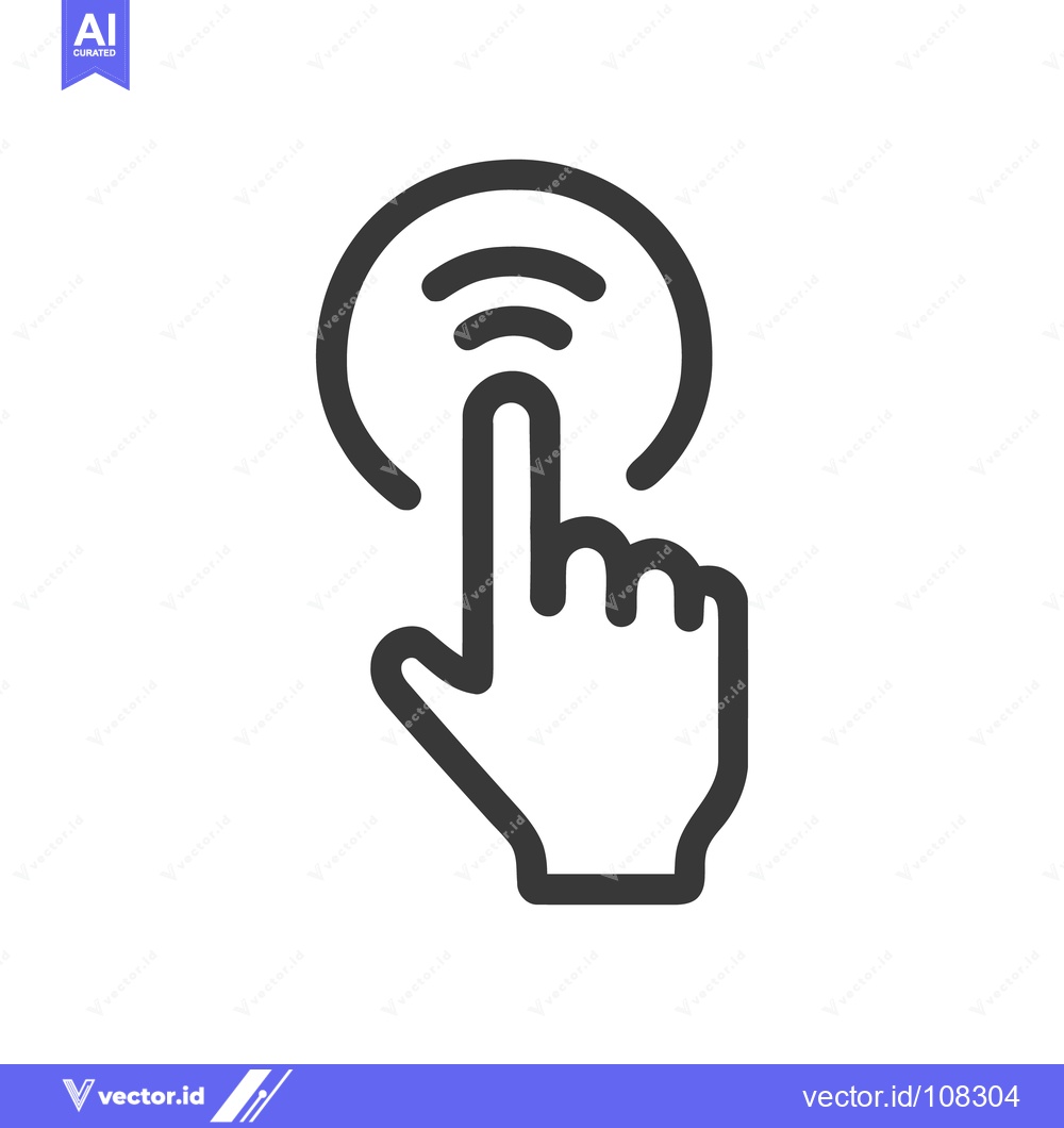 Premium Vector dari Finger Tapping Touchscreen: Minimalist Icon for Digital Interaction an