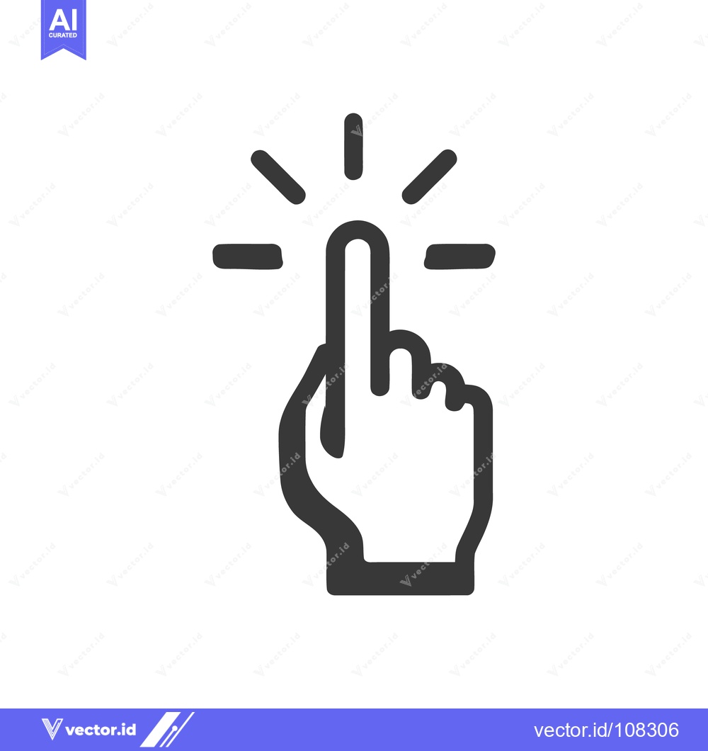 Premium Vector of Finger Tap Icon: Minimalist Design for Interaction and Selection