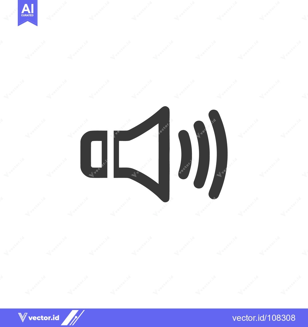 Premium Vector of Sound Icon: Loudspeaker Emitting Sound Waves, Minimalist Design