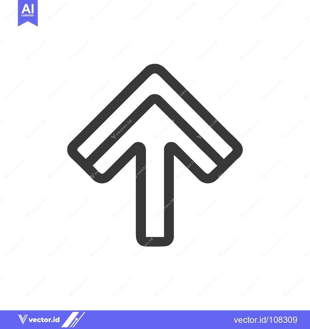 Premium Vector of Bold Arrow Icon: Upward Direction, Modern Design, Minimalist Style
