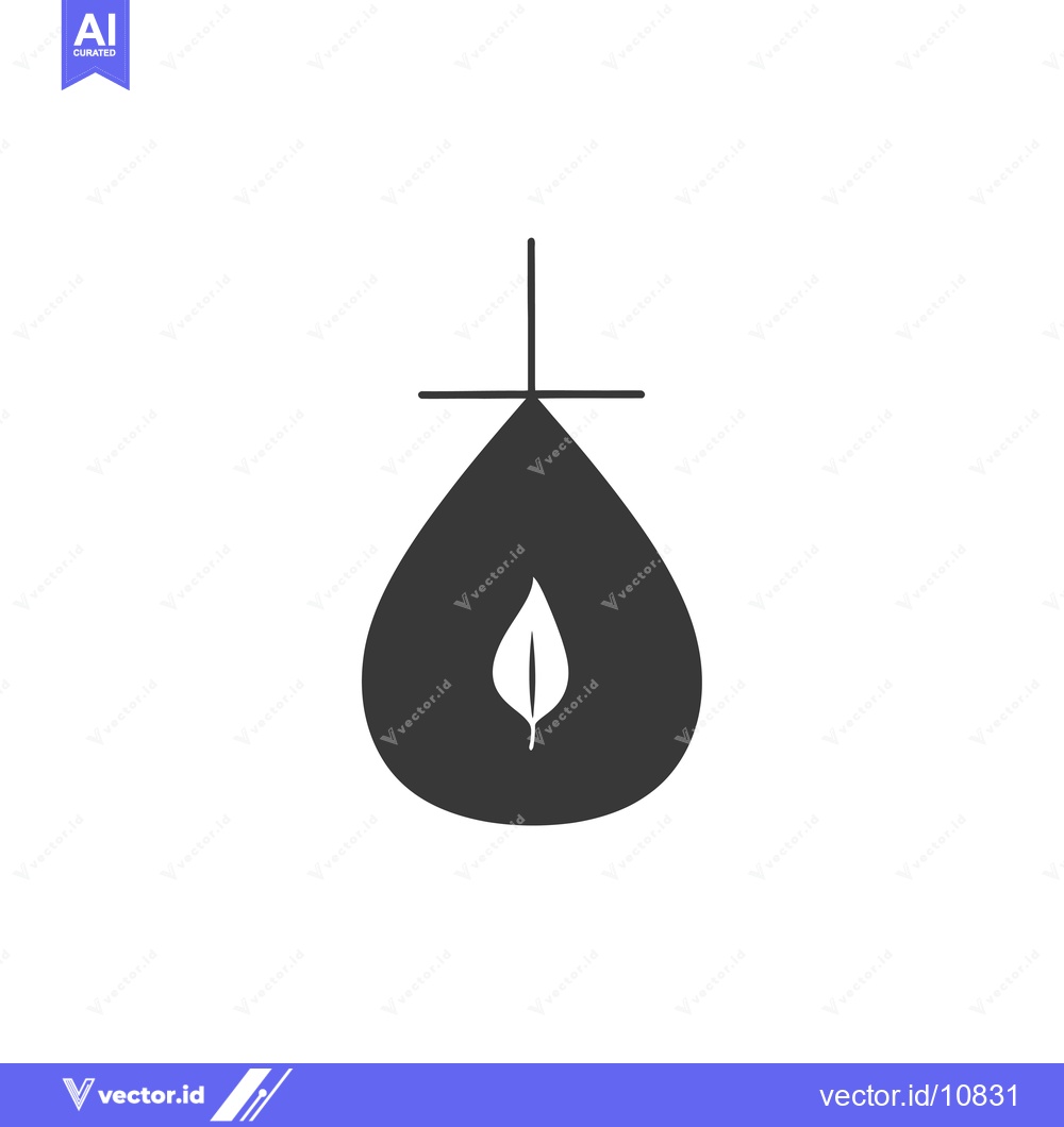 Premium Vector dari A Black Drop with a White Leaf and a Cross Above it