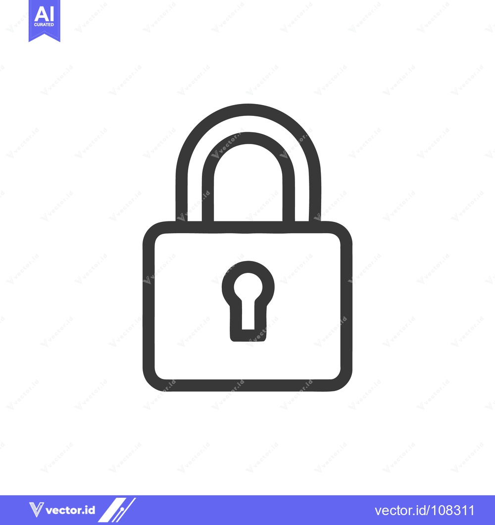 Premium Vector dari Minimalist Dark Gray Padlock Icon on White Background