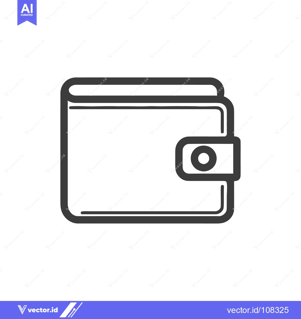 Premium Vector dari Minimalist Wallet Icon: Clean Lines, Modern Design, Financial Symbolis