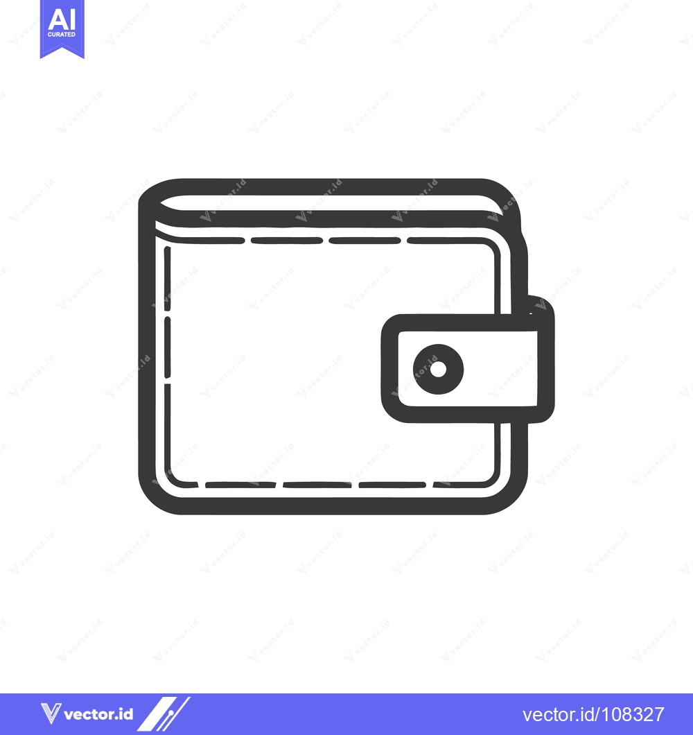 Premium Vector dari Minimalist Wallet Icon: Bold Outline, Clean Design, Financial Symbolis