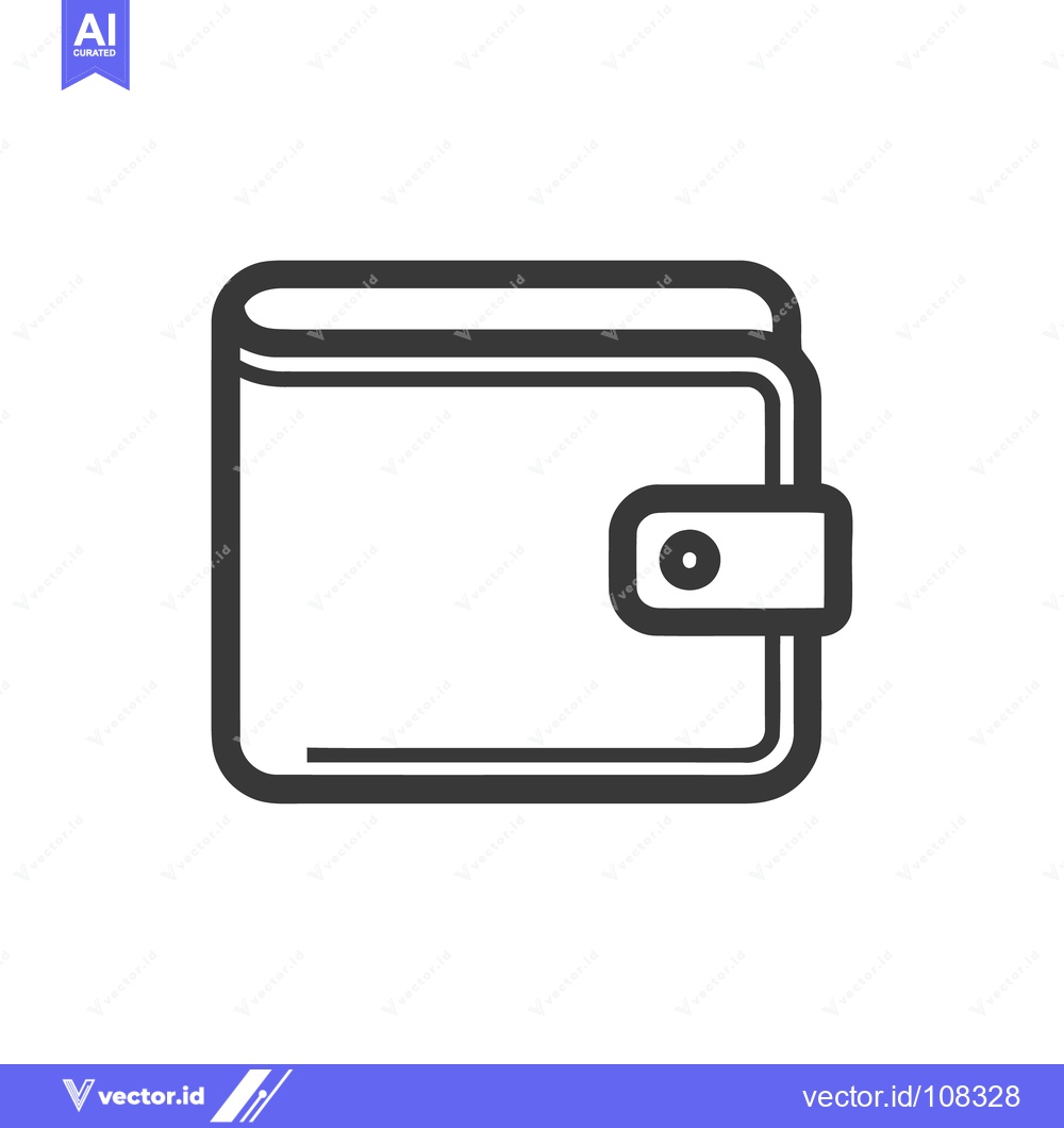 Premium Vector of Minimalist Wallet Icon: Clean Lines, Modern Design, Financial Symbolis