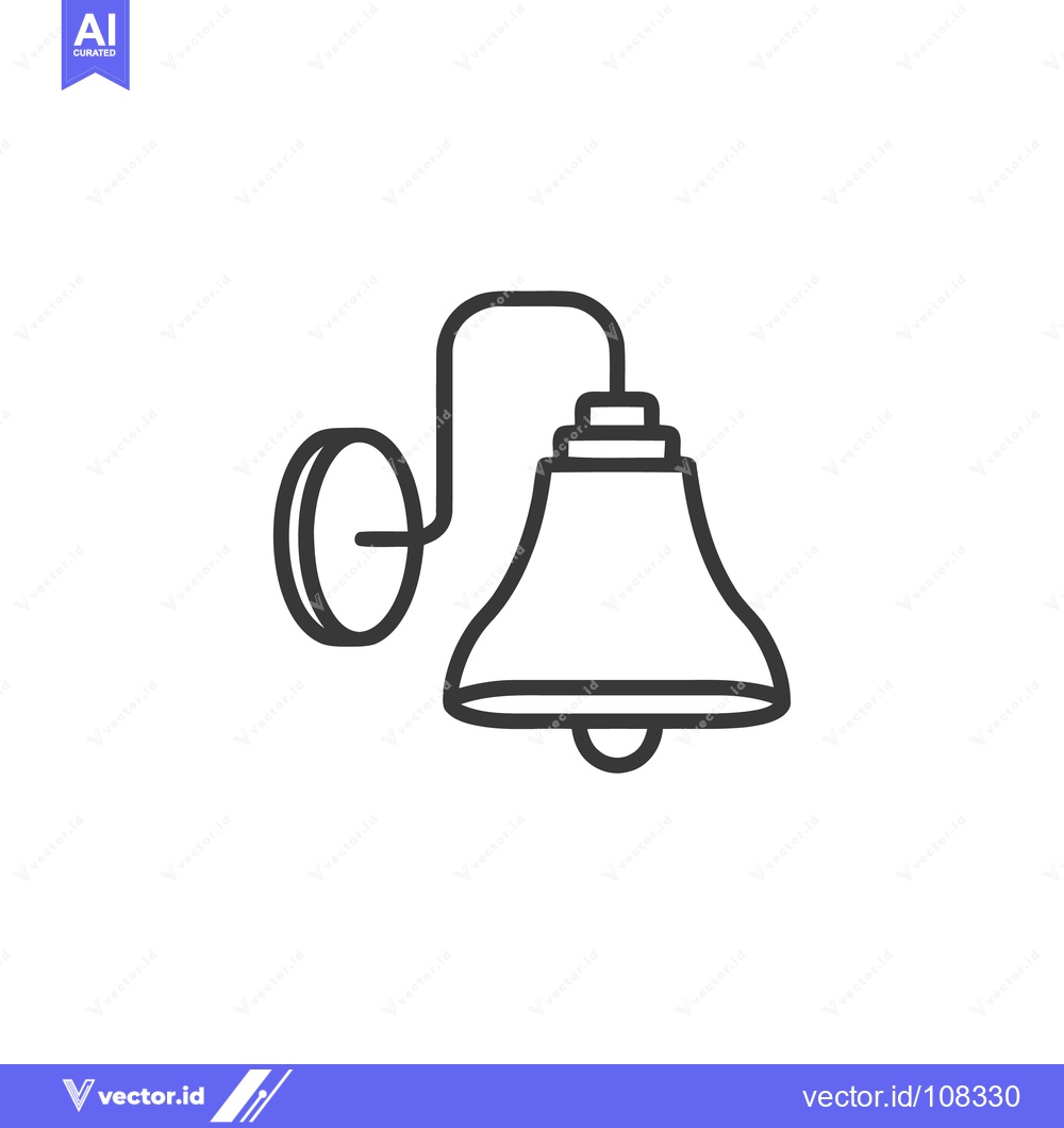 Premium Vector of Minimalist Wall Lamp Icon: Elegant Lighting Fixture Outline Design