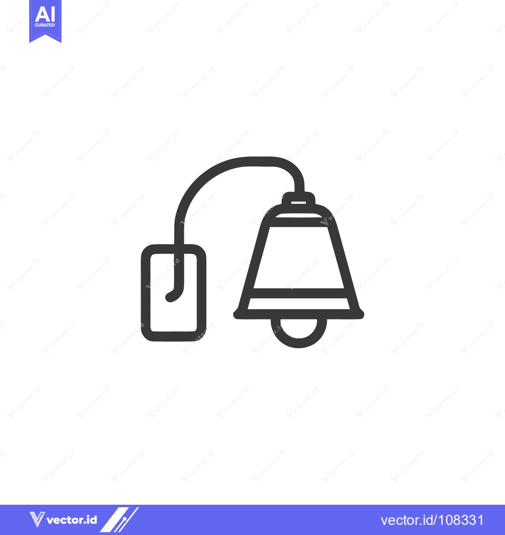 Premium Vector of Minimalist Line Art: Tea Infuser with Bell-Shaped Cup and Tag
