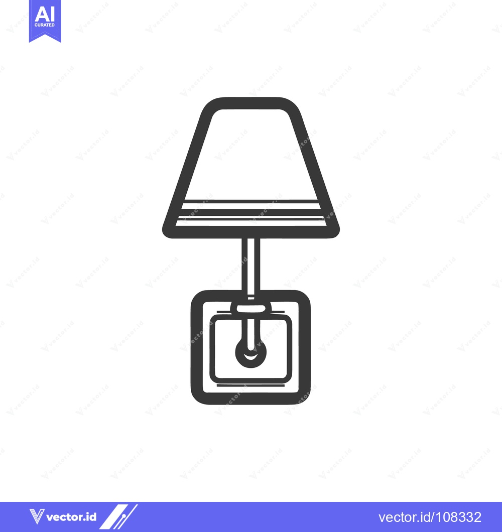 Premium Vector of Minimalist Lamp Icon: Modern Design with Geometric Shapes and Clean Li
