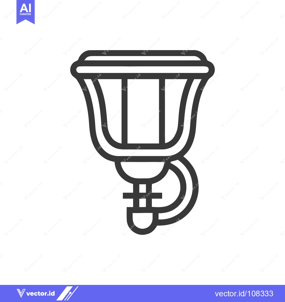 Premium Vector dari Minimalist Icon of a Classic Street Lamp with Bold Outline