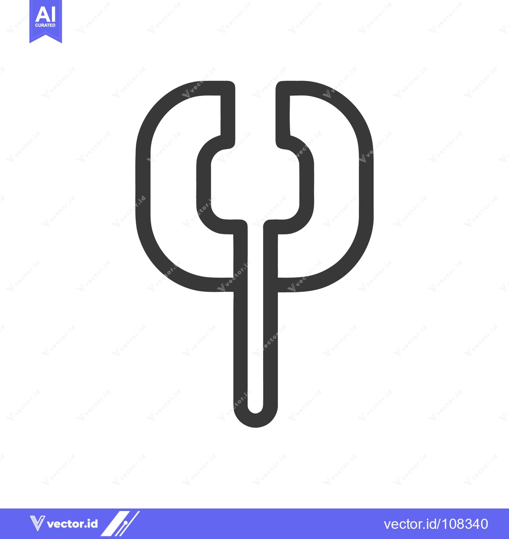 Premium Vector dari Minimalist Gray Icon of a Caliper Tool on White Background