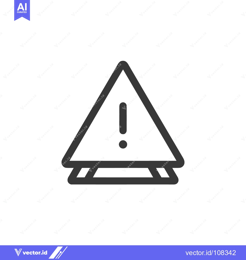 Premium Vector dari Minimalist Warning Sign: Triangle with Exclamation Point and Barrier I