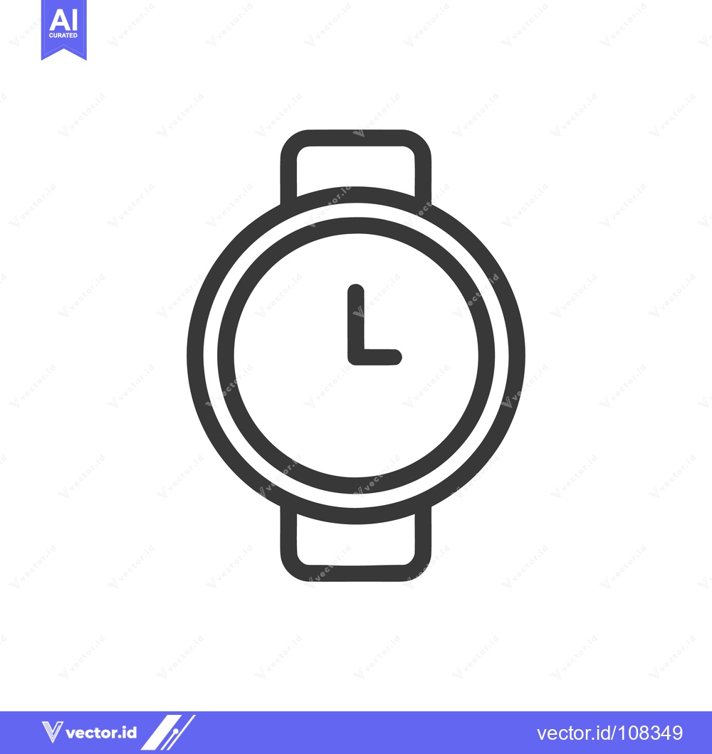 Premium Vector dari Minimalist Watch Icon: Clean Design, Timepiece Symbol, Modern Style