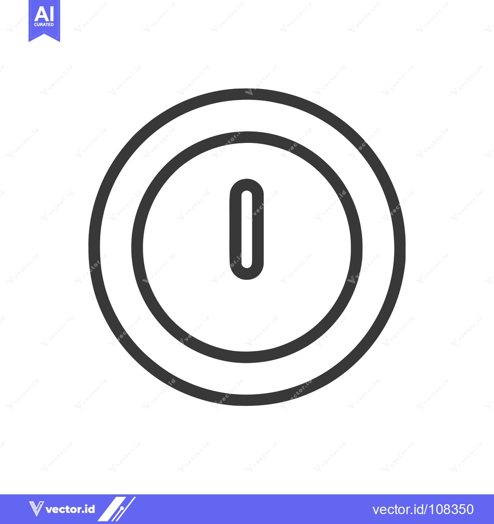 Premium Vector dari Minimalist Power Button Icon: Clean Line Art on White Background