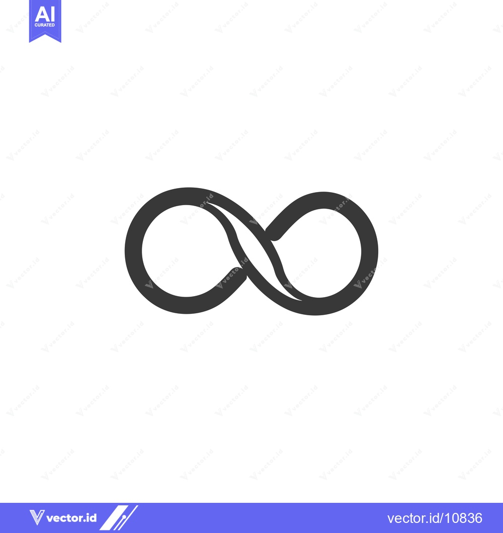 Premium Vector of A Black Infinity Symbol on a White Background