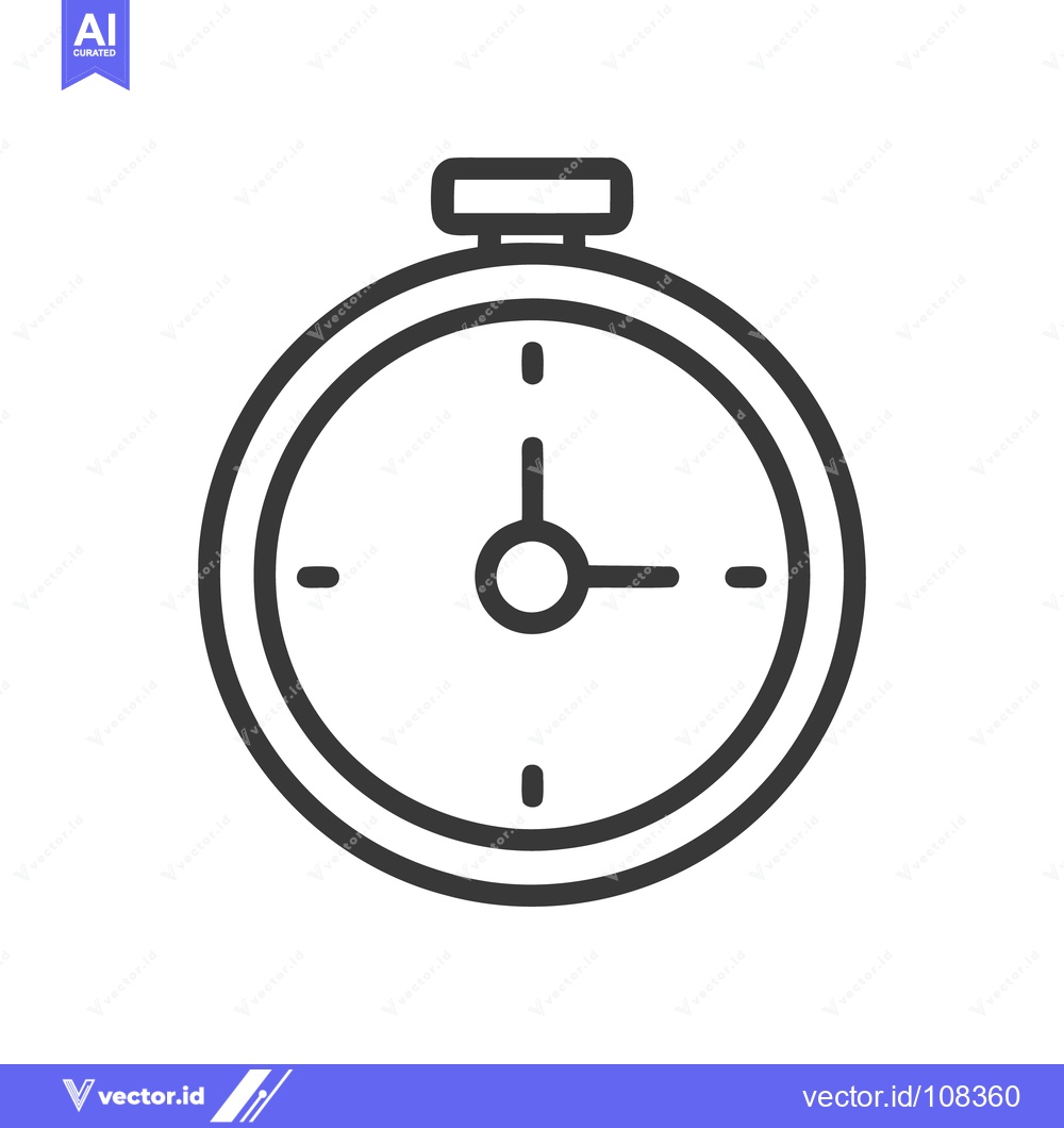 Premium Vector dari Minimalist Stopwatch Icon: Precision Timing in Bold Outline Design