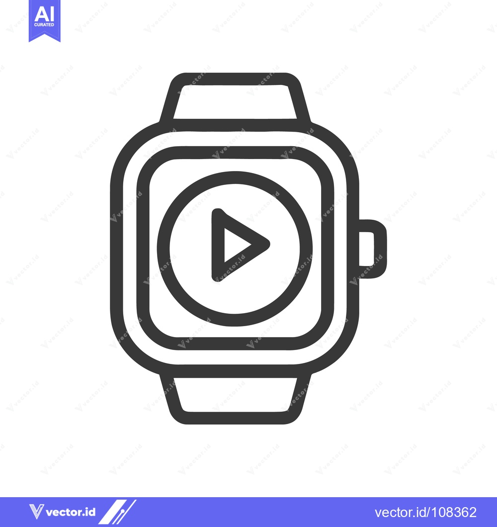 Premium Vector dari Smartwatch with Play Icon: Modern Technology, Minimalist Design, Vecto
