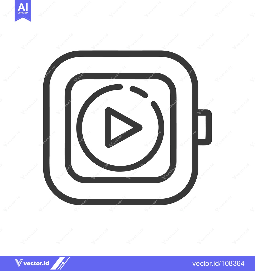 Premium Vector of Minimalist Play Button Icon: Modern Media Player Symbol Design