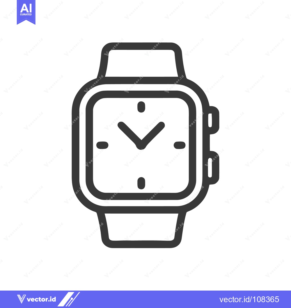 Premium Vector dari Minimalist Smartwatch Icon: Clean Line Art on White Background