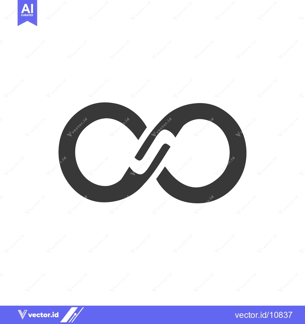 Premium Vector of A Black Infinity Symbol on a White Background