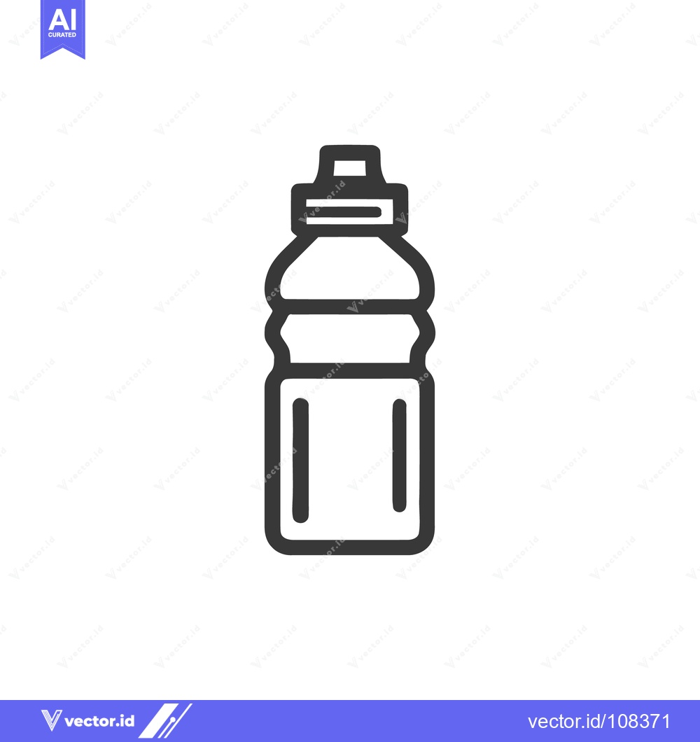 Premium Vector dari Minimalist Water Bottle Icon: Clean Line Art on White Background