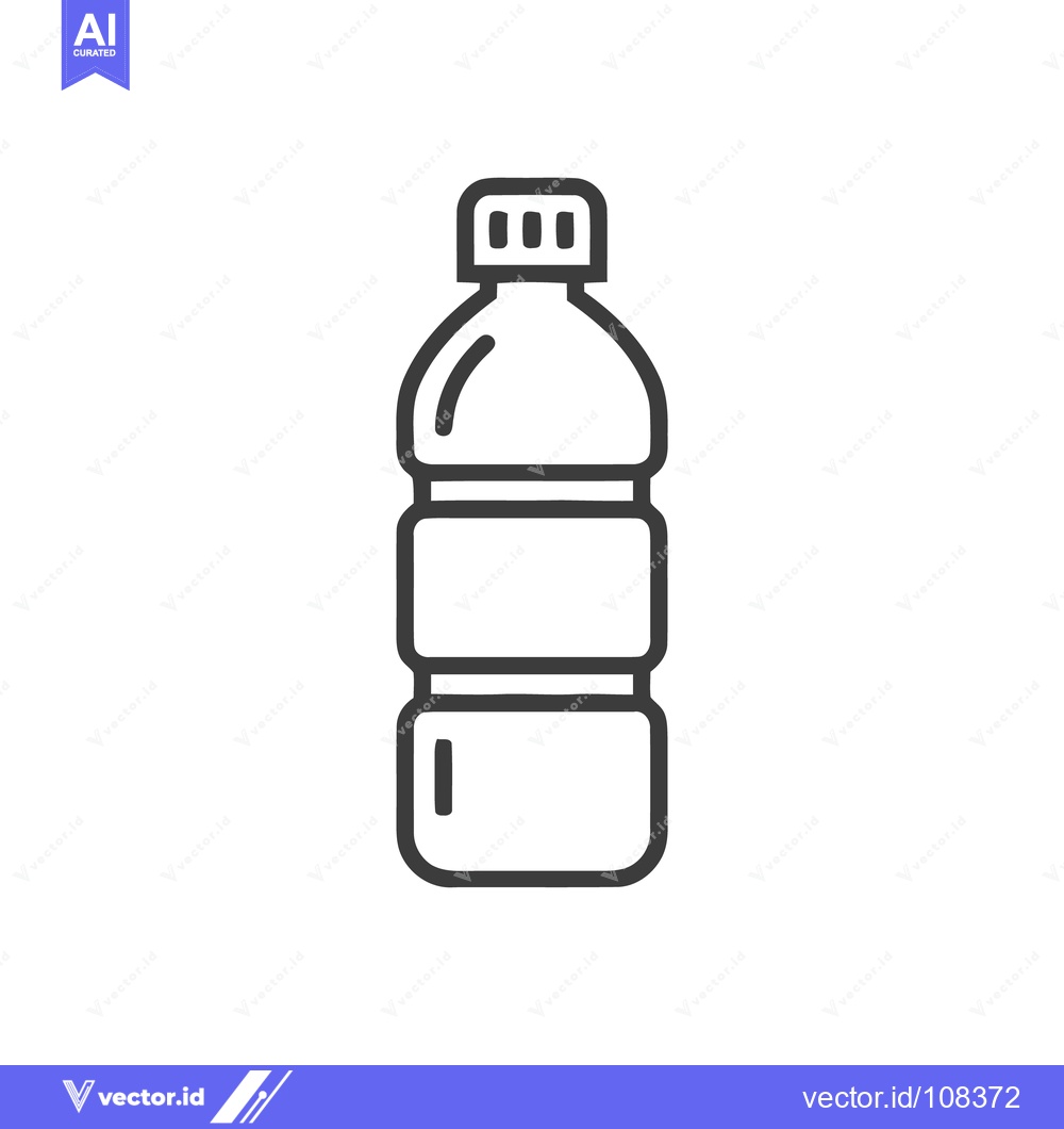 Premium Vector of Minimalist Plastic Bottle Icon: Clean Line Art on White Background