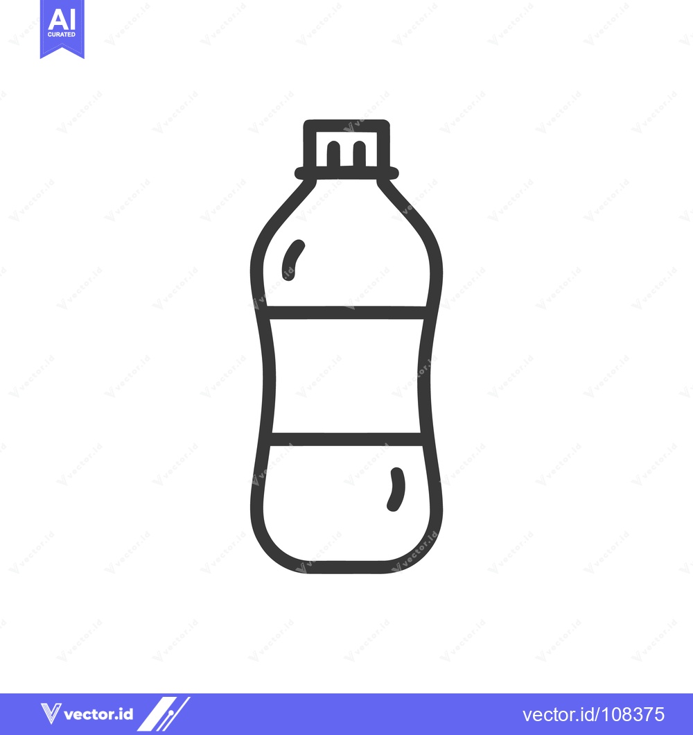 Premium Vector of Minimalist Water Bottle Icon: Clean Line Art on White Background