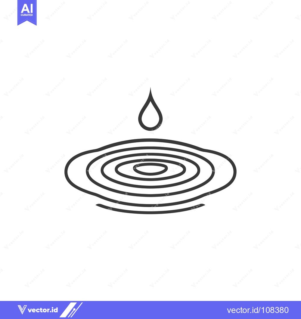 Premium Vector of Water Drop Falling and Creating Ripples