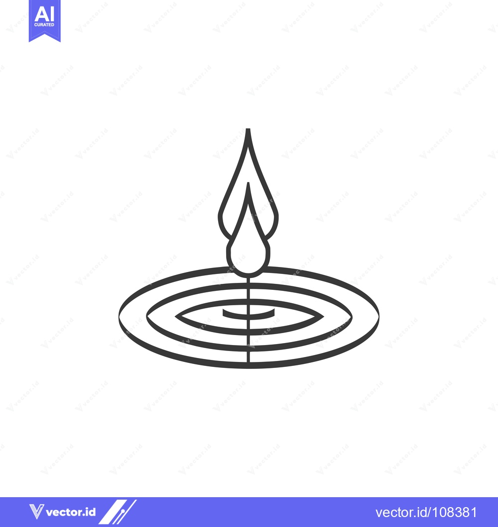 Premium Vector dari Water Drop Falling into a Circular Pool