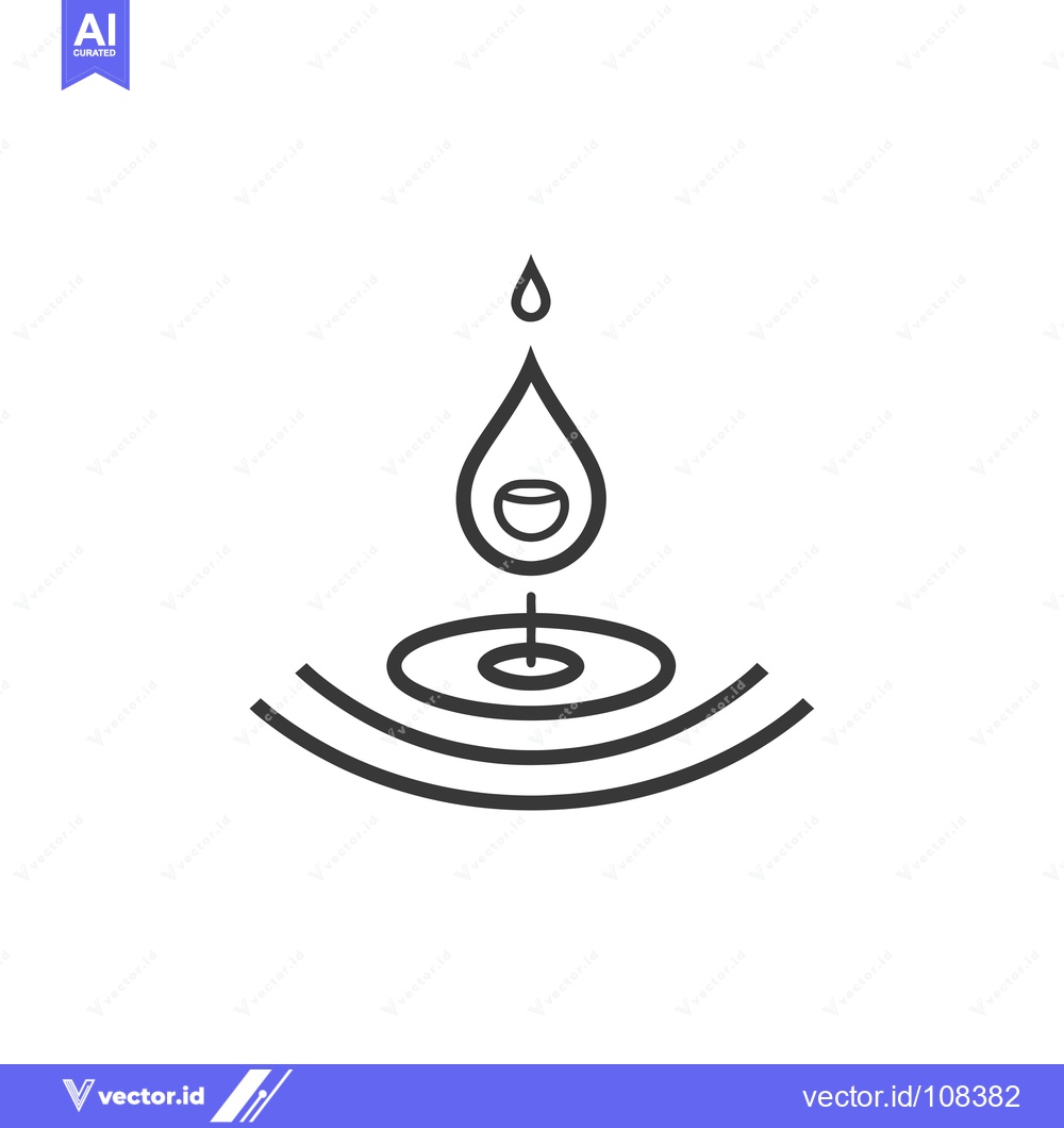 Premium Vector dari Water Drop Falling Into a Pool With Ripples