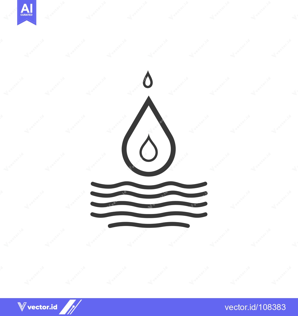 Premium Vector of Water Drop Falling into Rippling Waves